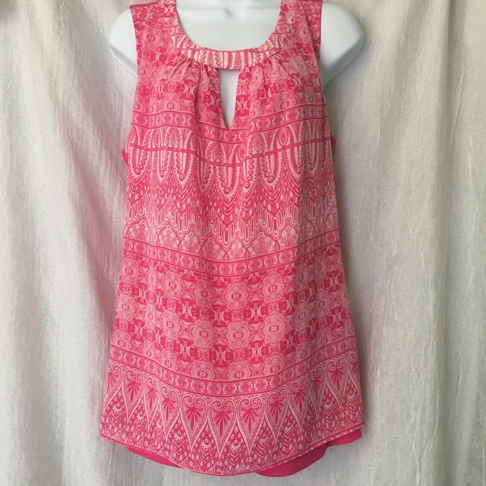 New York & Co. Pink Keyhole Dress Tank